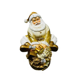 Figura decorativa de Papá Noel de 17 cm con saco dorado y regalos